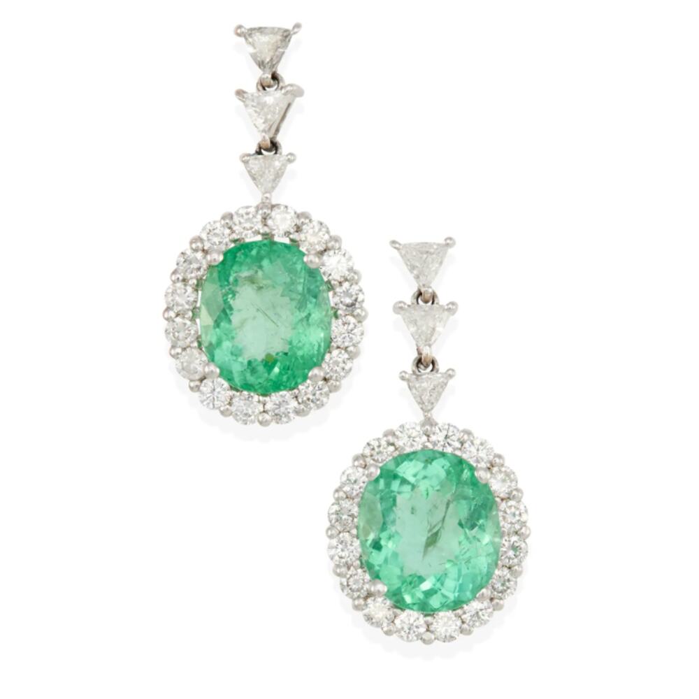 18k Paraiba and Diamond Earrings